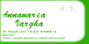 annamaria vargha business card