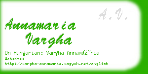 annamaria vargha business card